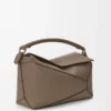 Medium Puzzle Edge bag in soft grained calfskin Taupe
