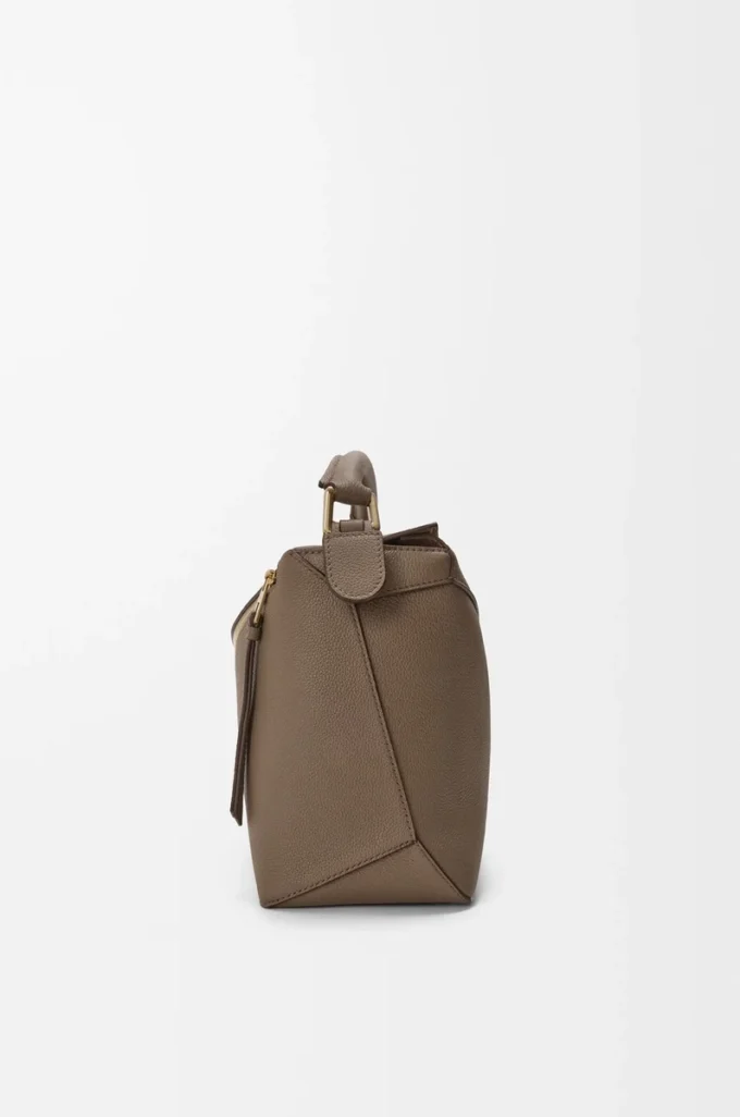 Medium Puzzle Edge bag in soft grained calfskin Taupe