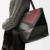 Medium Puzzle Fold tote in nappa calfskin Black/Burgundy Medium Puzzle Fold tote in nappa calfskin Black/Burgundy
