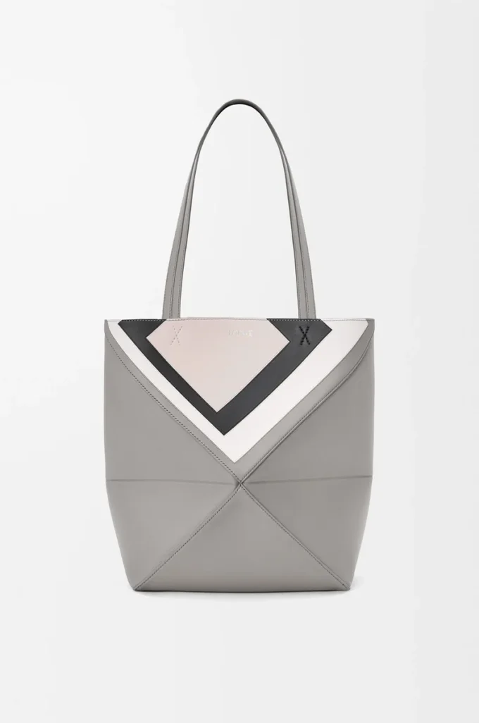 Medium Puzzle Fold tote in nappa calfskin Grey/Light Ghost Medium Puzzle Fold tote in nappa calfskin Grey/Light Ghost