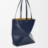 Medium Puzzle Fold tote in shiny calfskin Abyss Blue Medium Puzzle Fold tote in shiny calfskin Abyss Blue