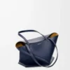 Medium Puzzle Fold tote in shiny calfskin Abyss Blue Medium Puzzle Fold tote in shiny calfskin Abyss Blue