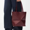 Medium Puzzle Fold tote in shiny calfskin Dark Burgundy Medium Puzzle Fold tote in shiny calfskin Dark Burgundy