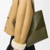 Medium Puzzle Fold tote in shiny calfskin Dark Khaki Medium Puzzle Fold tote in shiny calfskin Dark Khaki