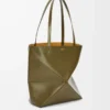 Medium Puzzle Fold tote in shiny calfskin Dark Khaki Medium Puzzle Fold tote in shiny calfskin Dark Khaki