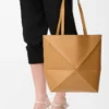 Medium Puzzle Fold tote in shiny calfskin Warm Desert Medium Puzzle Fold tote in shiny calfskin Warm Desert