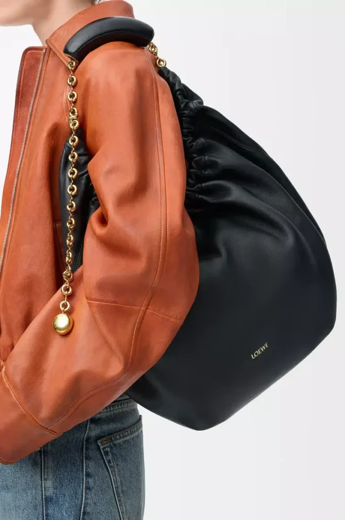 Medium Squeeze bag in mellow nappa lambskin Black Medium Squeeze bag in mellow nappa lambskin Black