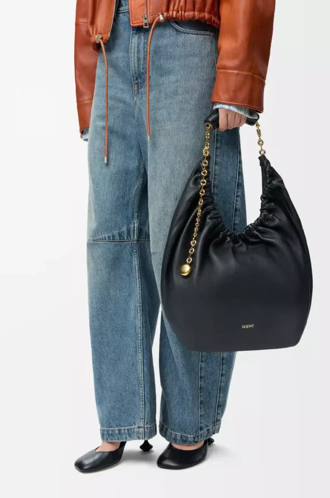 Medium Squeeze bag in mellow nappa lambskin Black Medium Squeeze bag in mellow nappa lambskin Black
