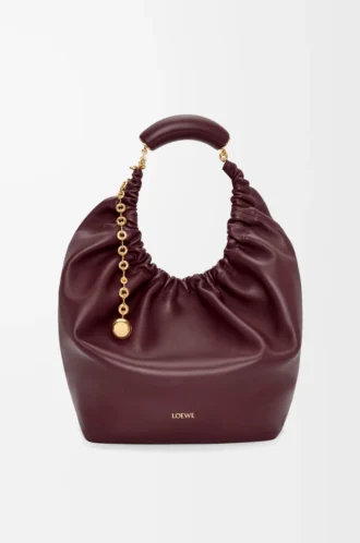 Medium Squeeze bag in mellow nappa lambskin Dark Burgundy