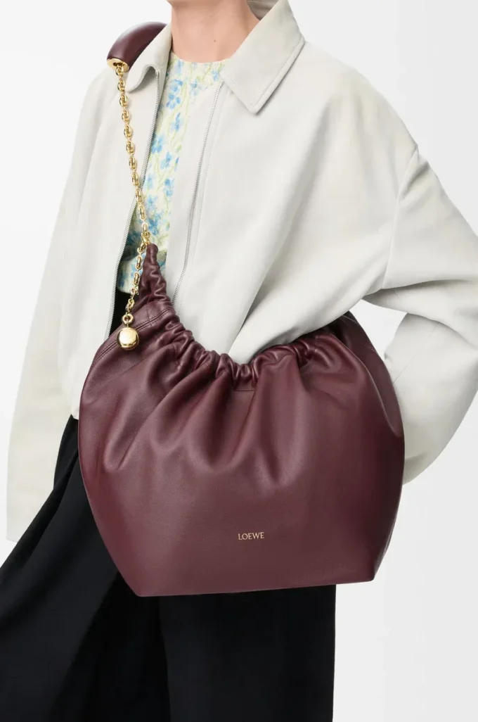 Medium Squeeze bag in mellow nappa lambskin Dark Burgundy Medium Squeeze bag in mellow nappa lambskin Dark Burgundy
