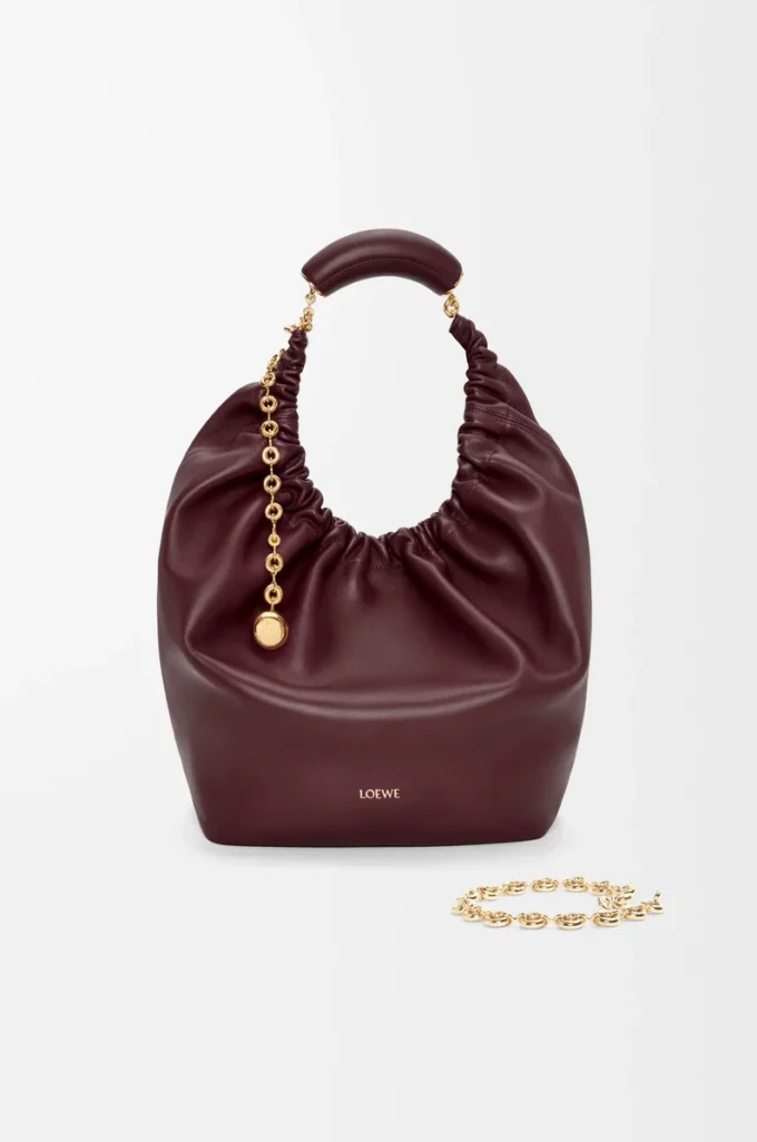 Medium Squeeze bag in mellow nappa lambskin Dark Burgundy Medium Squeeze bag in mellow nappa lambskin Dark Burgundy