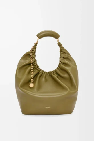 Medium Squeeze bag in mellow nappa lambskin Olive