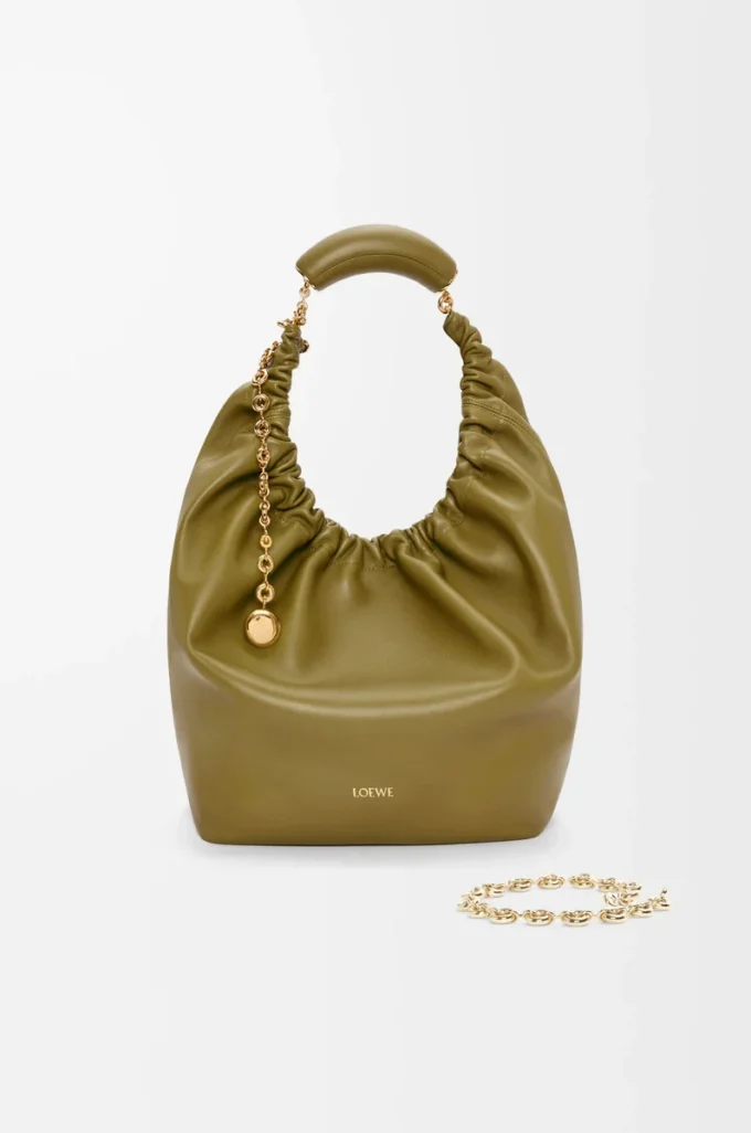 Medium Squeeze bag in mellow nappa lambskin Olive Medium Squeeze bag in mellow nappa lambskin Olive
