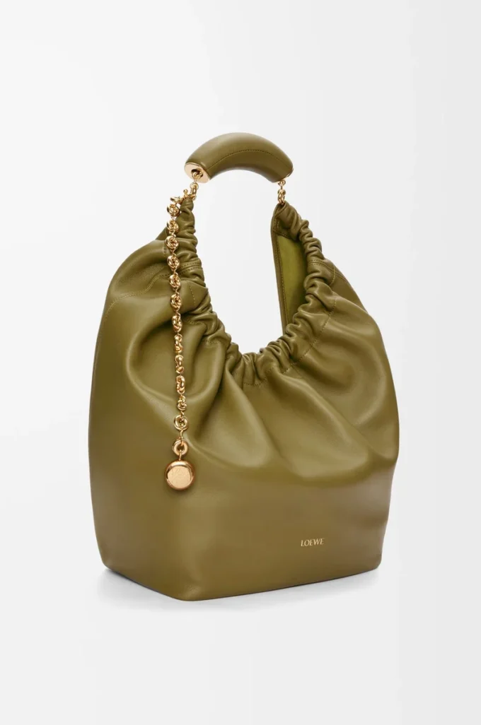 Medium Squeeze bag in mellow nappa lambskin Olive Medium Squeeze bag in mellow nappa lambskin Olive