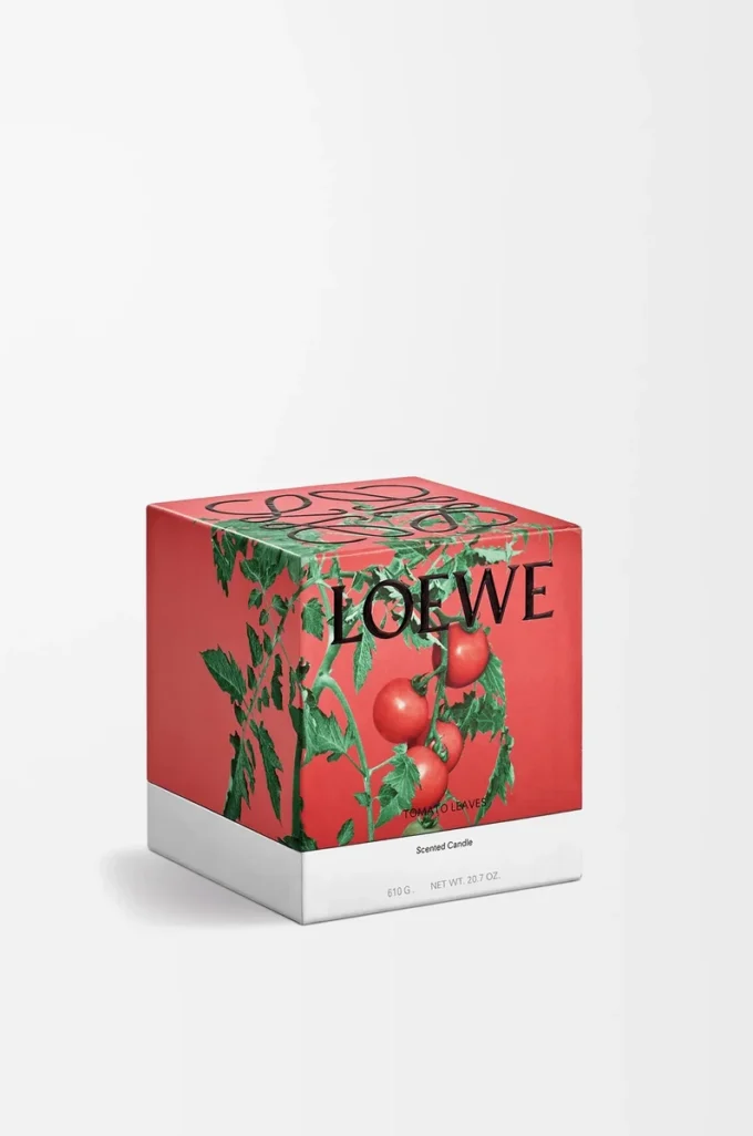 Medium Tomato Leaves candle Red