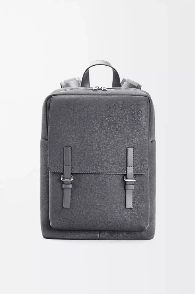 Military backpack in soft grained calfskin Anthracite Military backpack in soft grained calfskin Anthracite