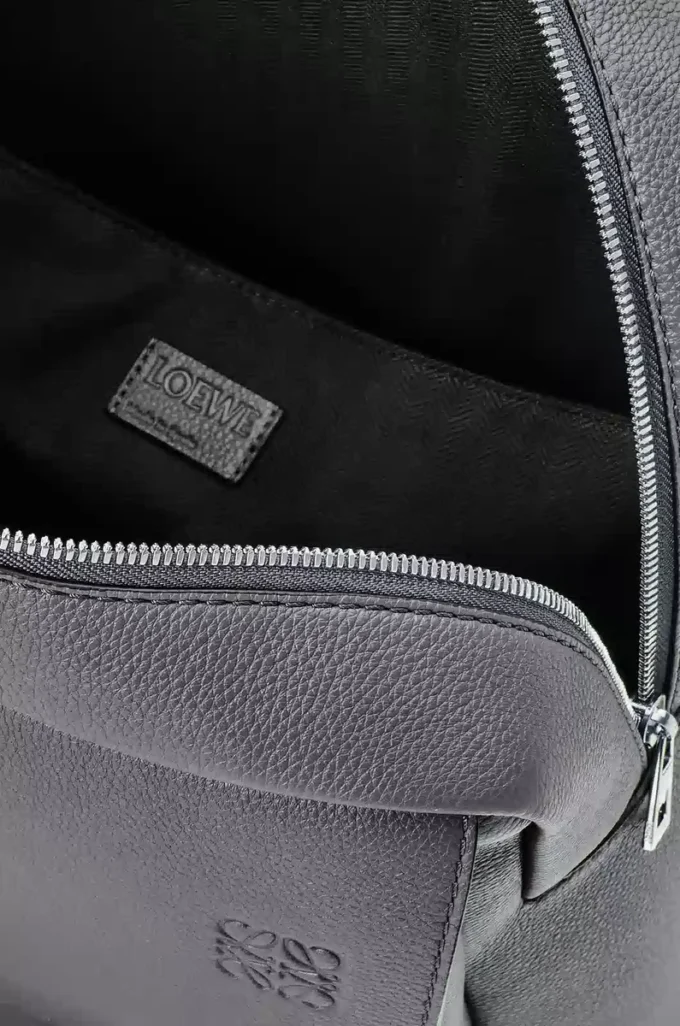 Military backpack in soft grained calfskin Anthracite Military backpack in soft grained calfskin Anthracite