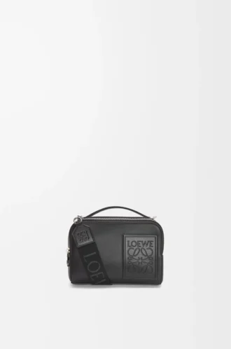 Mini crossbody camera bag in satin calfskin Black