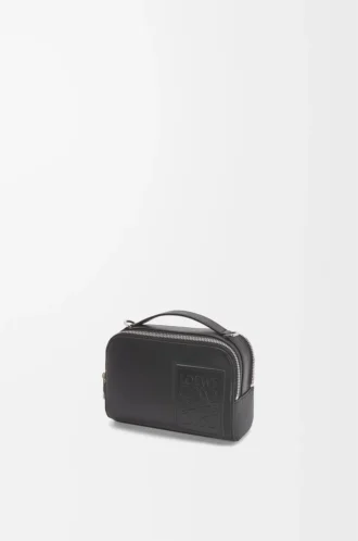Mini crossbody camera bag in satin calfskin Black
