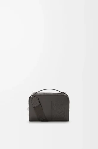Mini crossbody camera bag in satin calfskin Dark Grey
