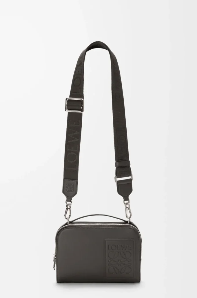 Mini crossbody camera bag in satin calfskin Dark Grey Mini crossbody camera bag in satin calfskin Dark Grey