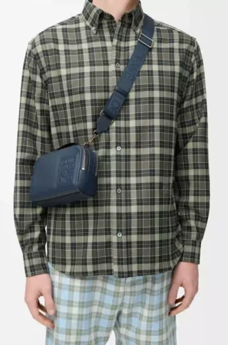 Mini crossbody camera bag in satin calfskin Indigo Dye