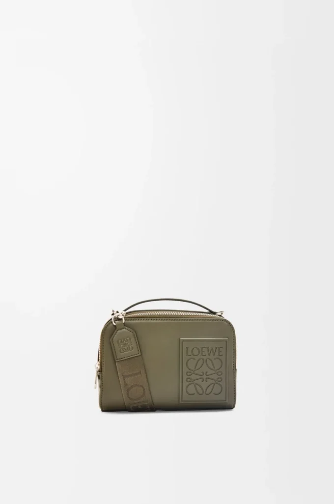 Mini crossbody camera bag in satin calfskin Khaki Green Mini crossbody camera bag in satin calfskin Khaki Green
