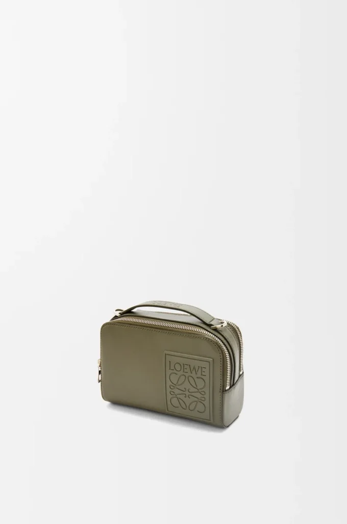Mini crossbody camera bag in satin calfskin Khaki Green Mini crossbody camera bag in satin calfskin Khaki Green