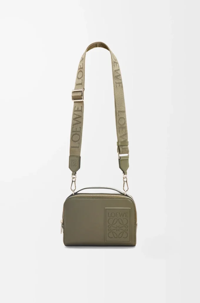 Mini crossbody camera bag in satin calfskin Khaki Green Mini crossbody camera bag in satin calfskin Khaki Green