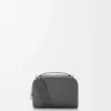 Mini crossbody camera bag in soft grained calfskin Anthracite