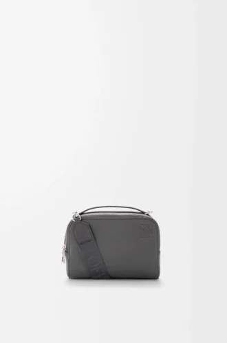 Mini crossbody camera bag in soft grained calfskin Anthracite