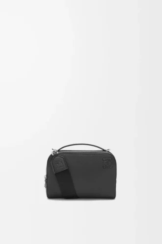 Mini crossbody camera bag in soft grained calfskin Black