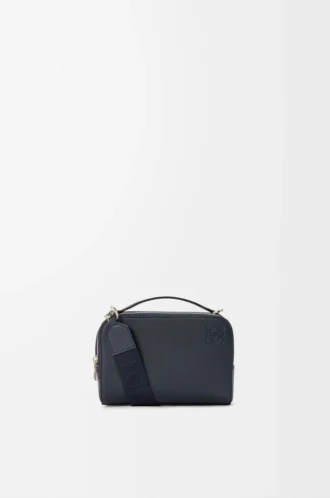 Mini crossbody camera bag in soft grained calfskin Deep Navy