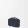 Mini crossbody camera bag in soft grained calfskin Deep Navy