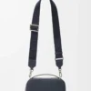 Mini crossbody camera bag in soft grained calfskin Deep Navy