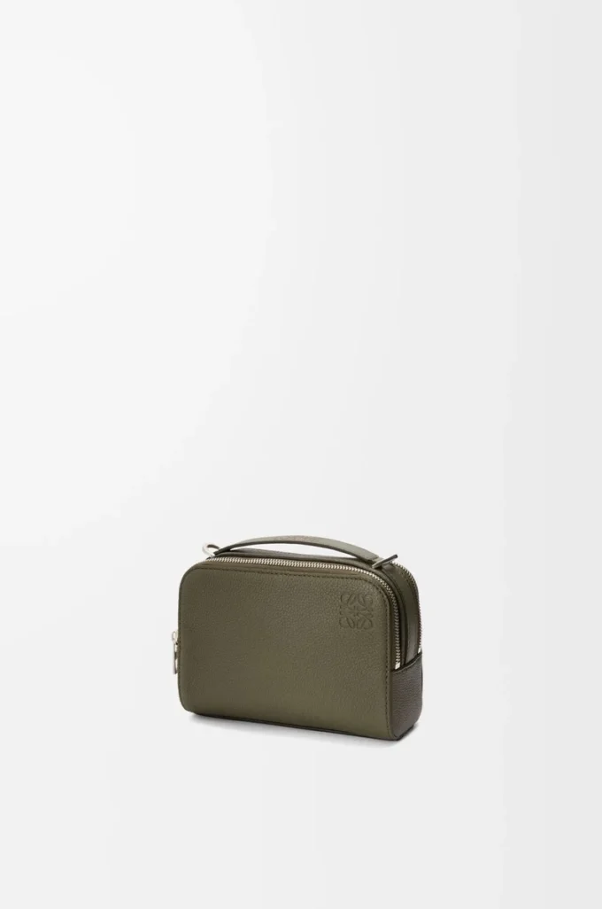 Mini crossbody camera bag in soft grained calfskin Khaki Green Mini crossbody camera bag in soft grained calfskin Khaki Green