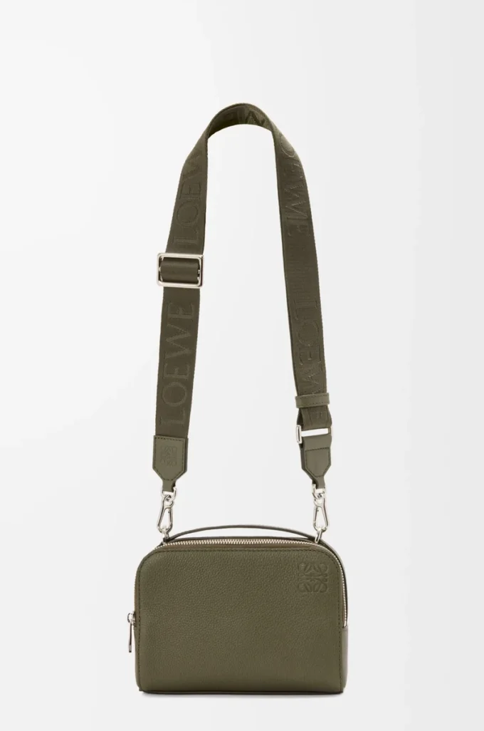 Mini crossbody camera bag in soft grained calfskin Khaki Green Mini crossbody camera bag in soft grained calfskin Khaki Green