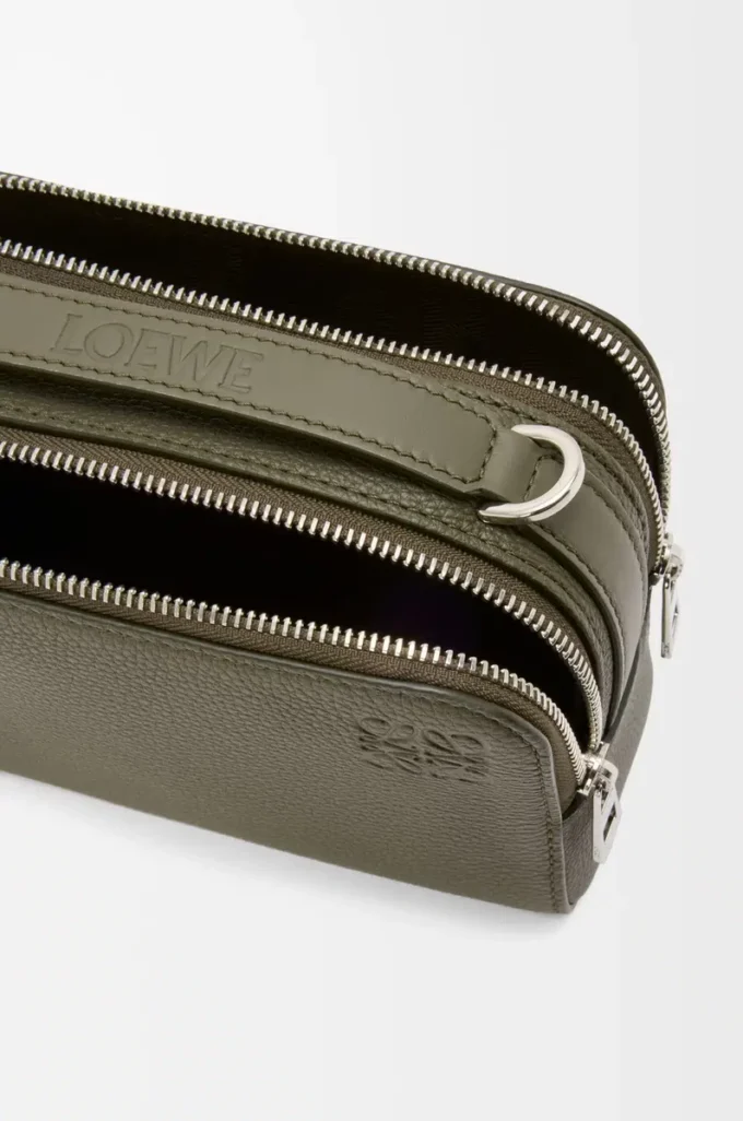 Mini crossbody camera bag in soft grained calfskin Khaki Green Mini crossbody camera bag in soft grained calfskin Khaki Green