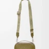 Mini crossbody camera bag in soft grained calfskin Olive
