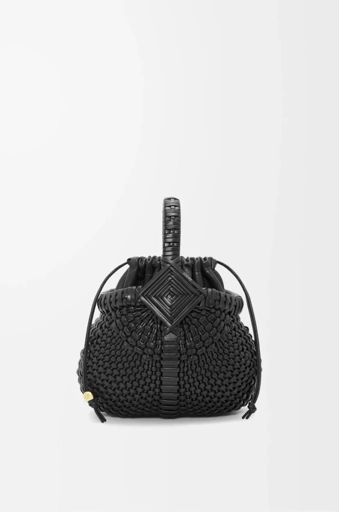 Mini Diamond Round Basket bag in calfskin Black Mini Diamond Round Basket bag in calfskin Black