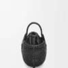 Mini Diamond Round Basket bag in calfskin Black Mini Diamond Round Basket bag in calfskin Black