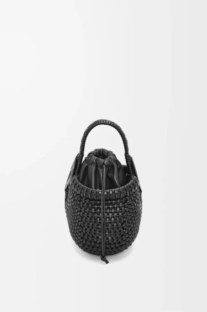 Mini Diamond Round Basket bag in calfskin Black Mini Diamond Round Basket bag in calfskin Black