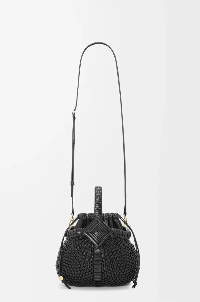 Mini Diamond Round Basket bag in calfskin Black Mini Diamond Round Basket bag in calfskin Black