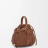 Mini Diamond Round Basket bag in calfskin Dark Tan Mini Diamond Round Basket bag in calfskin Dark Tan