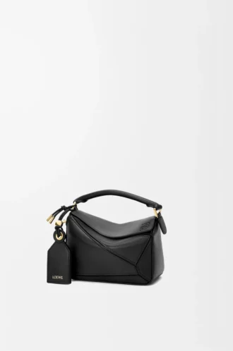 Mini Featherlight Puzzle bag in nappa lambskin Black