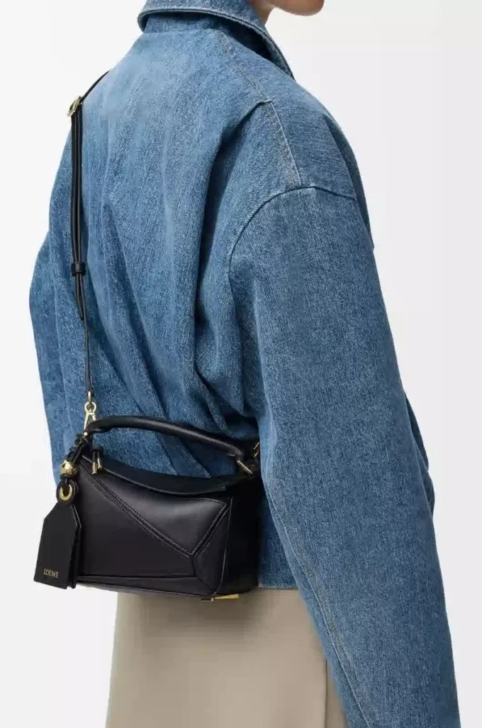 Mini Featherlight Puzzle bag in nappa lambskin Black Mini Featherlight Puzzle bag in nappa lambskin Black