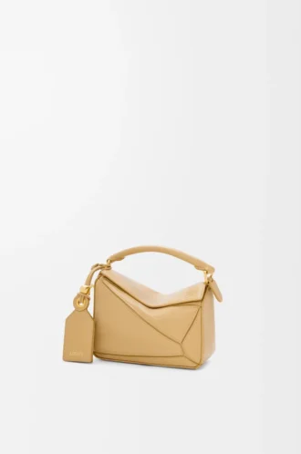 Mini Featherlight Puzzle bag in nappa lambskin Dark Butter