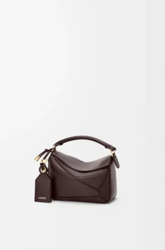 Mini Featherlight Puzzle bag in nappa lambskin Dark Chestnut