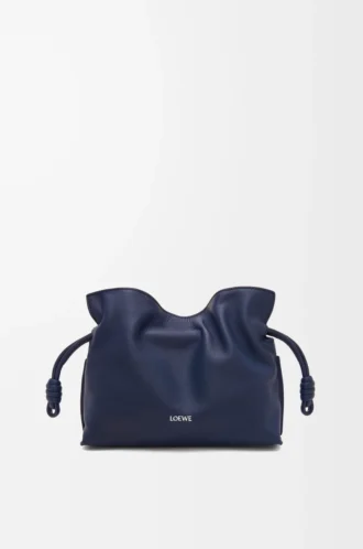 Mini Flamenco clutch in nappa calfskin Abyss Blue