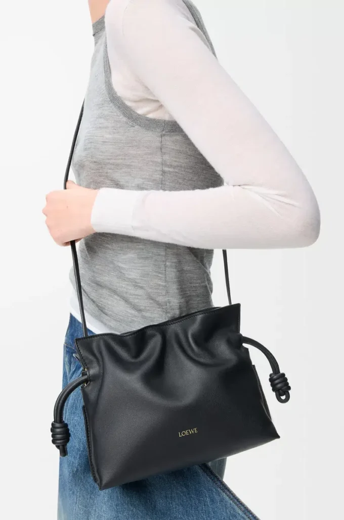 Mini Flamenco clutch in nappa calfskin Black Mini Flamenco clutch in nappa calfskin Black
